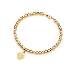 Tiffany’s 18k Gold Heart Bead Bracelet